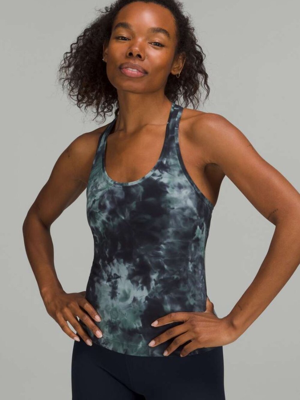 Lululemon Cool Racerback Short Tank Diamond Dye Silver Blue Tidewater Teal 16
